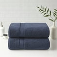 thumbnail image 1 of Home Essence 800gsm 2 Piece Solid Print Cotton Bath Sheets, 34" x 68", Dark Blue, 1 of 7