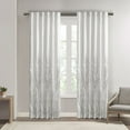 thumbnail image 1 of Home Essence Aden Faux Silk Embroidered Light Filtering Window Curtain, White, 50" x 84", 1 of 5