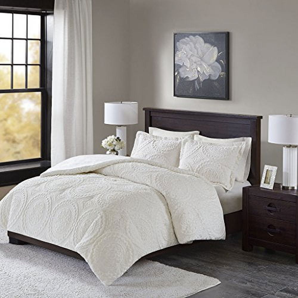 Ivory King Reversible Plush Comforter Set