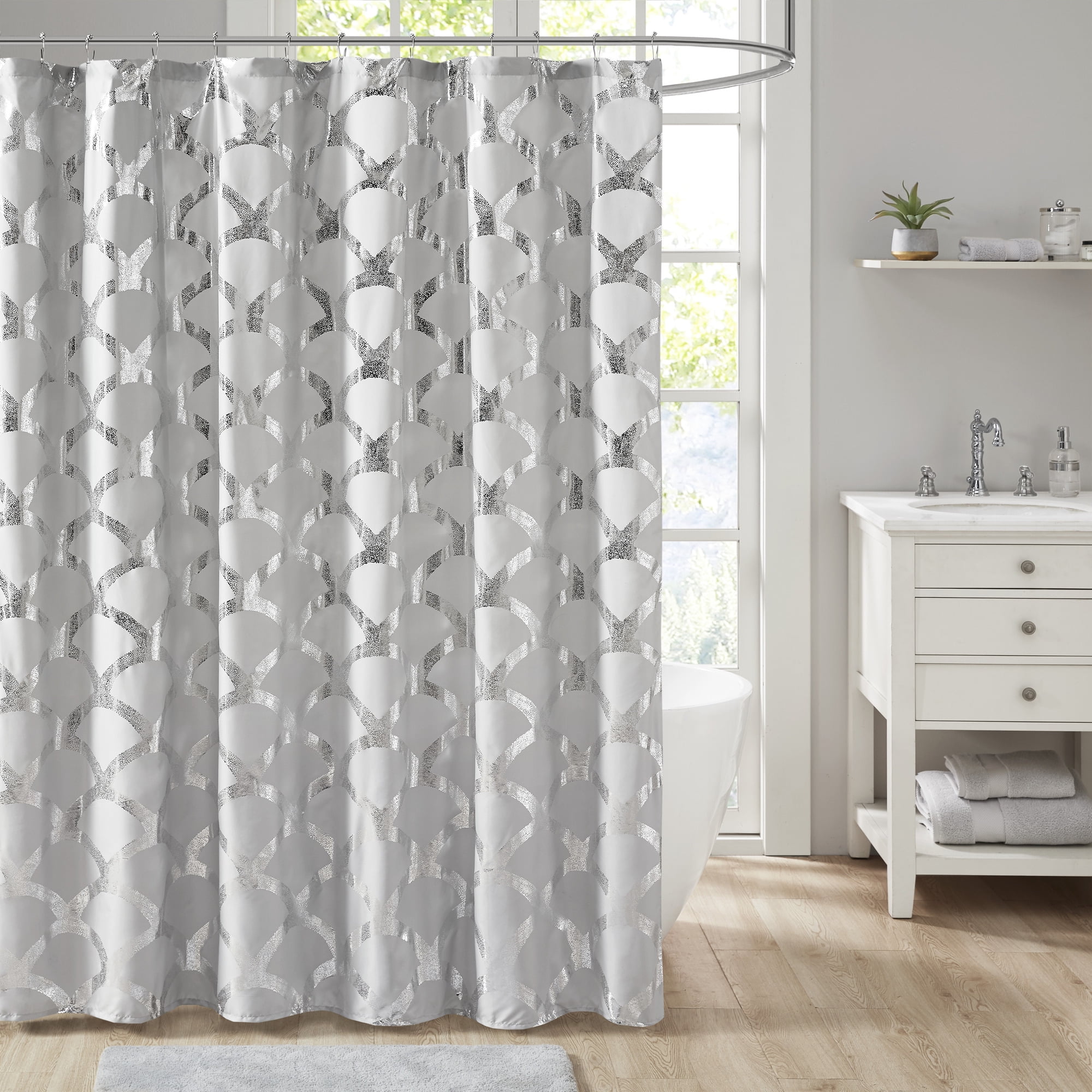Home Essence Apartment Layla Metallic Scallop Shower Curtain
