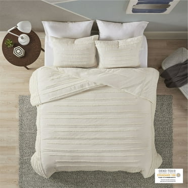Home Essence Apartment Ronan 3 Piece Cotton Chenille Coverlet Set, Full/Queen, Ivory