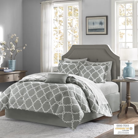 Home Essence Becker Reversible Bed in a Bag Bedding Set, Grey, Full