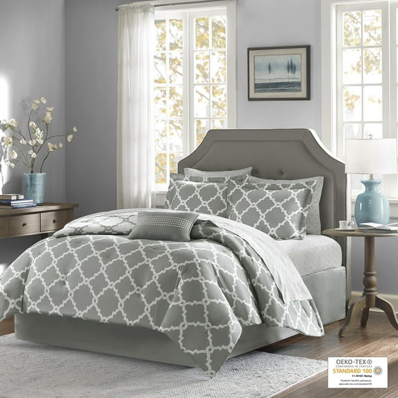 Home Essence Becker Reversible Bed in a Bag Bedding Set, Grey, Twin