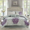 thumbnail image 1 of Home Essence Calla 9-Piece Purple Comforter Set with 100% Cotton Bed Sheet, Full, 1 of 9