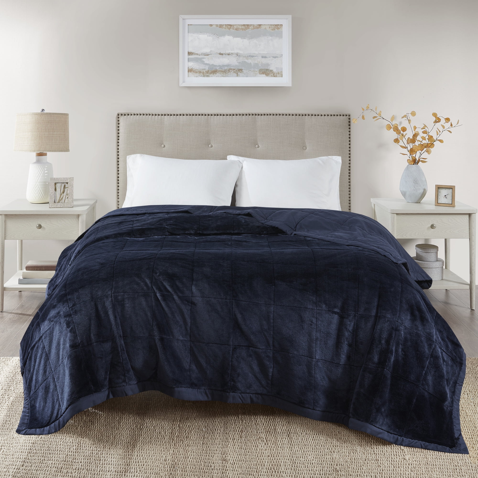 King Navy Reversible HeiQ Smart Temperature Blanket