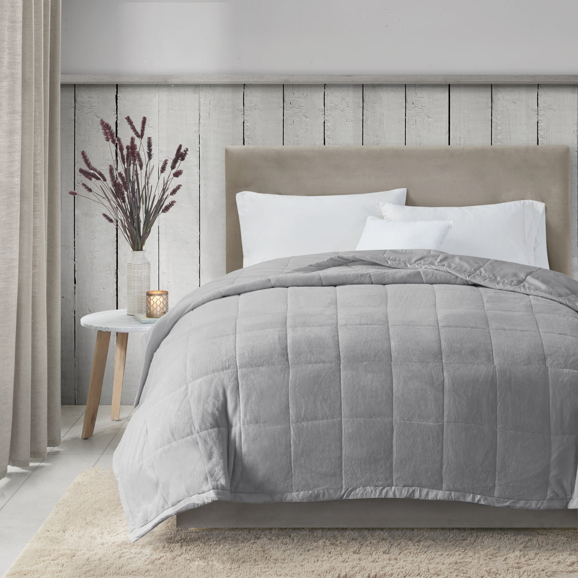Twin Gray Reversible Down Alternative Blanket