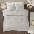 thumbnail image 1 of Madison Park Laetitia California King 3-Piece Tufted Cotton Chenille Medallion Duvet Cover Set - Grey, 1 of 7