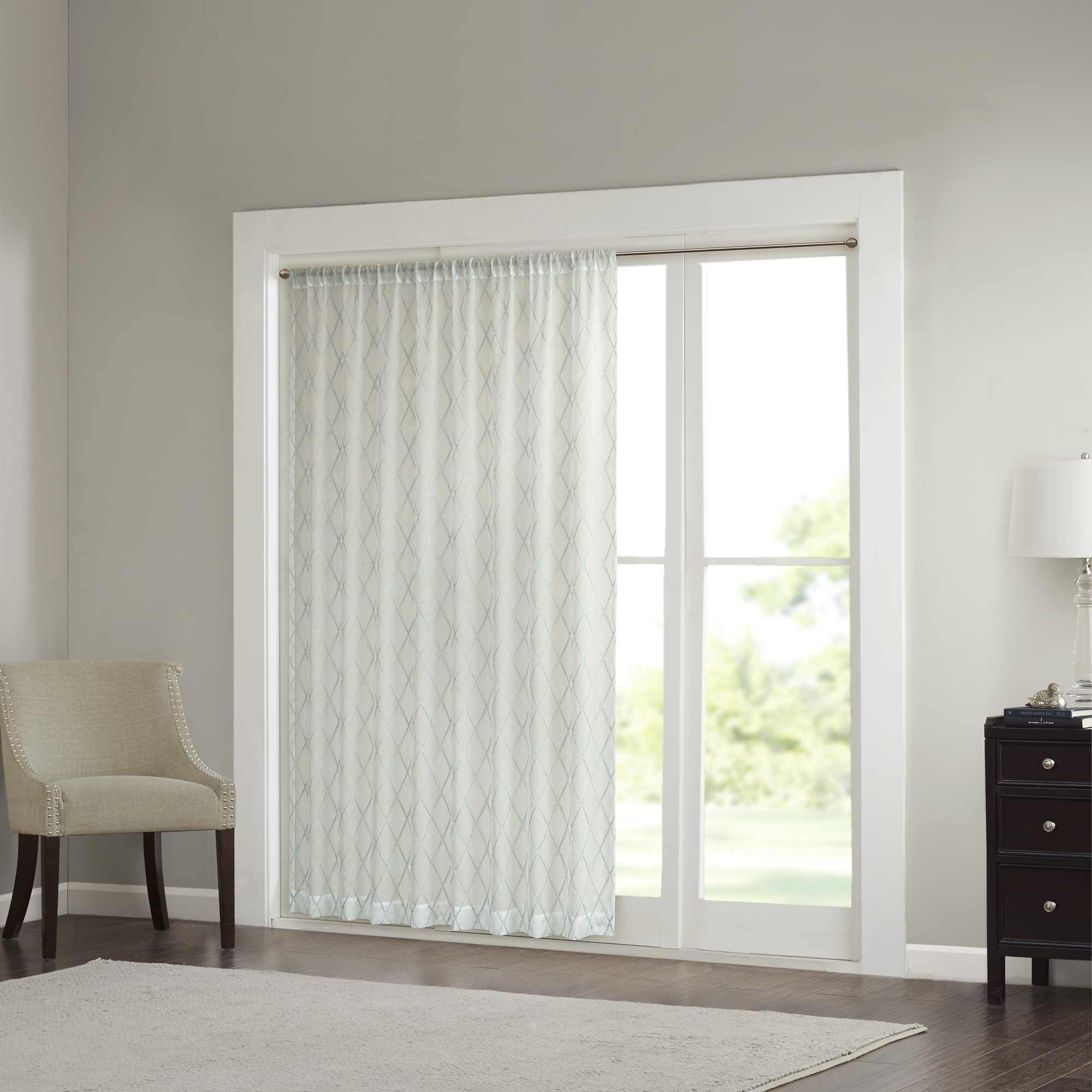 Home Essence Clarissa Diamond Sheer Extra Wide Window Curtain - Walmart.com