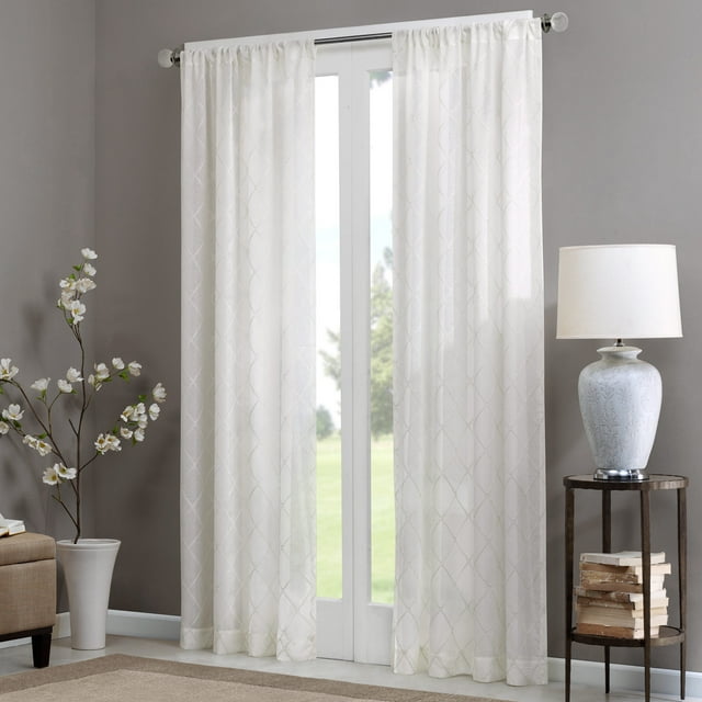 Home Essence Clarissa Diamond Sheer Window Curtain - Walmart.com