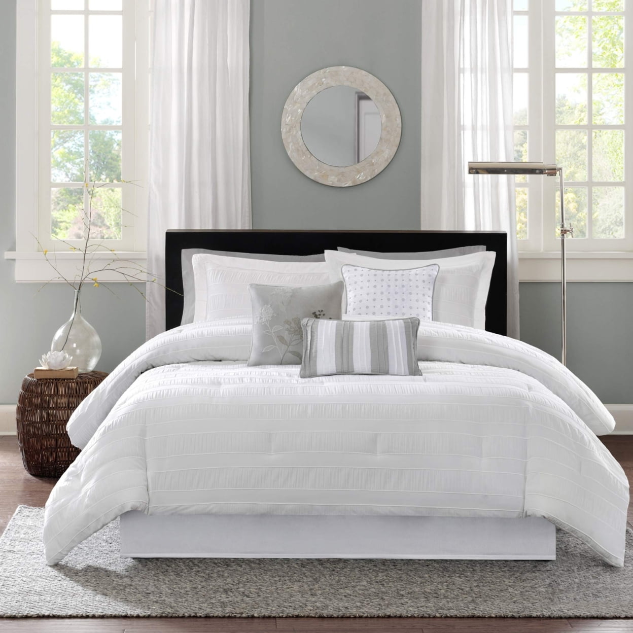 White Queen Microfiber 7-Piece Comforter Set