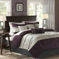 thumbnail image 1 of Home Essence Dakota 7-Piece Microsuede Comforter Set, Purple, Cal King, 1 of 12