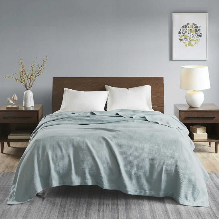 Home Essence Egyptian Cotton Solid Bed Blanket King Light Blue