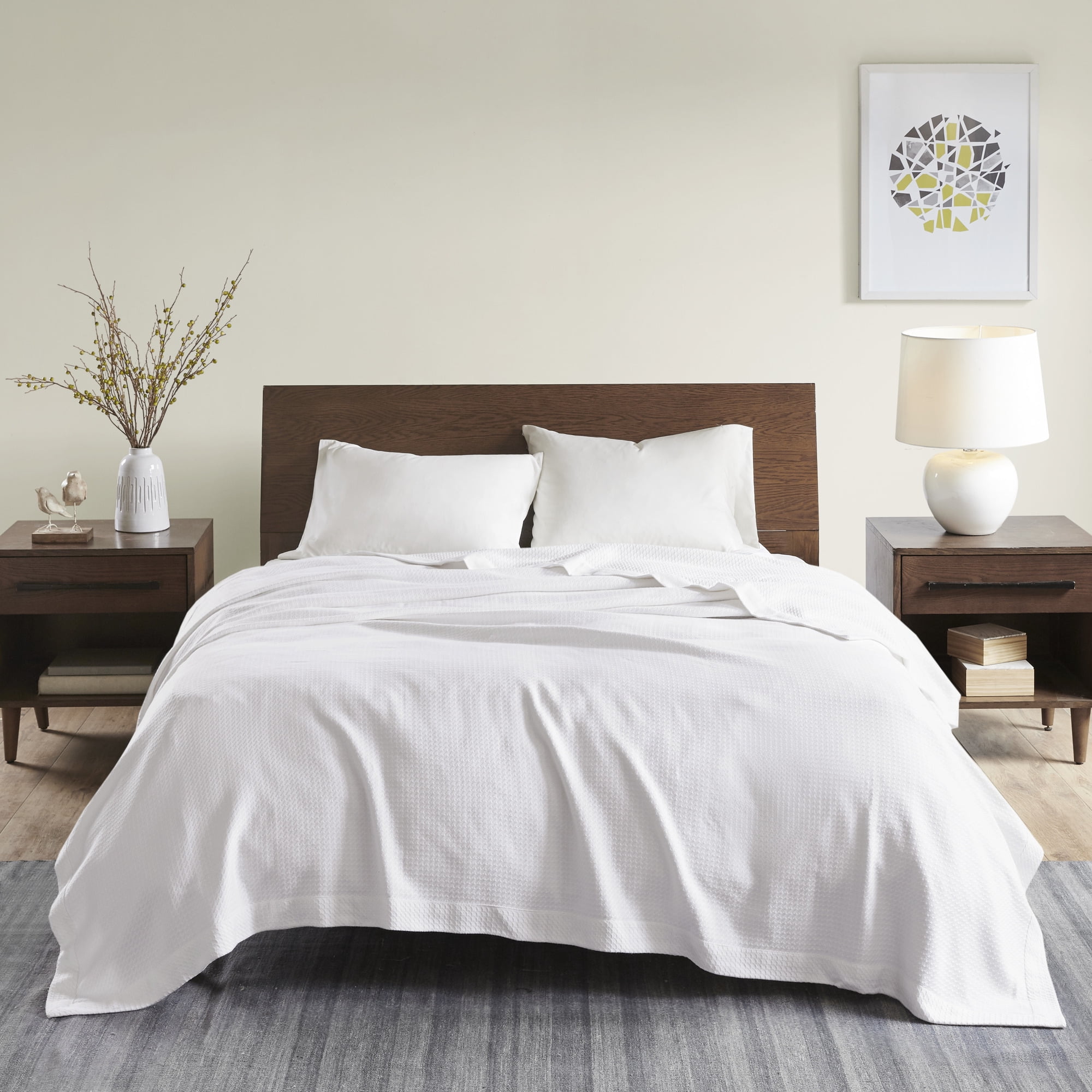 Luxurious King-Sized White Egyptian Cotton Blanket