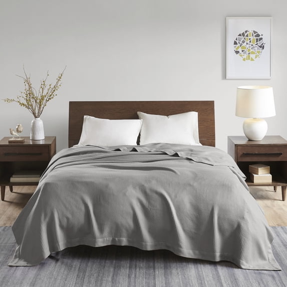 Madison Park Egyptian Cotton Lightweight Blanket, Twin - Grey