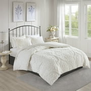 Home Essence Eugenia 3PC Tufted Cotton Chenille Damask Duvet Cover Set