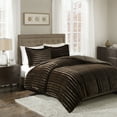 thumbnail image 1 of Home Essence Faux Fur 3 Piece Black Comforter Set, King, 1 of 4