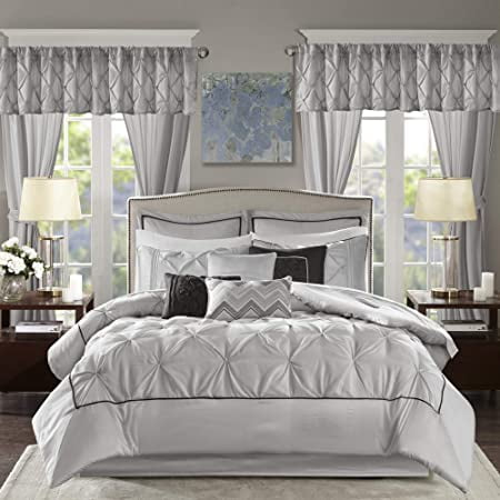 Gray King Microfiber 24-Piece Bed in a Bag Set