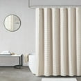 thumbnail image 1 of Home Essence Gridd Woven Clipped Solid Shower Curtain, 1 of 4