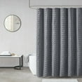 thumbnail image 1 of Home Essence Gridd Woven Clipped Solid Shower Curtain, 1 of 4