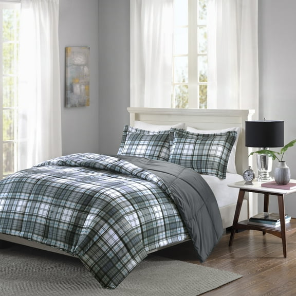 Home Essence Hartford 3M Down Alternative Comforter Mini Set, King/Cal King, Grey