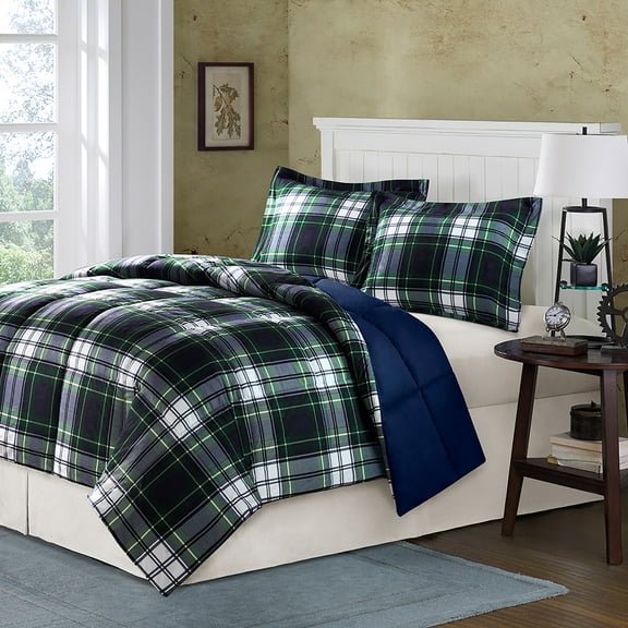 Home Essence Hartford 3M Down Alternative Comforter Mini Set, King/Cal King, Navy