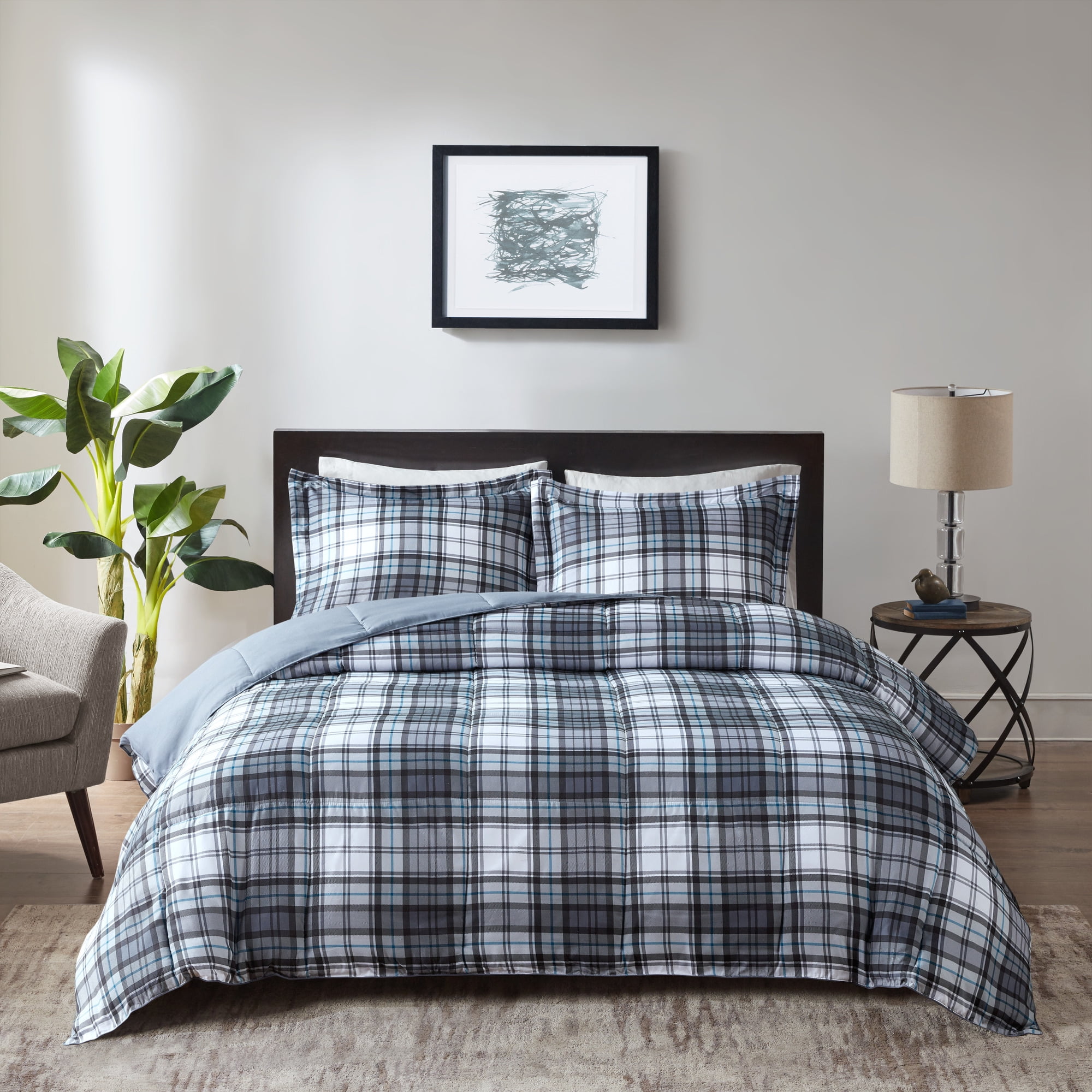 Gray Twin Reversible Down Alternative Microfiber Comforter Set