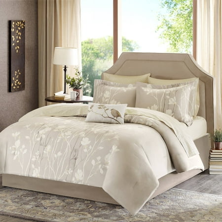 Home Essence Holly Bed in a Bag Comforter Bedding Set, Taupe, Queen