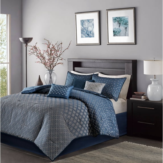 Home Essence Hudson 7-Piece Jacquard Comforter Bedding Set