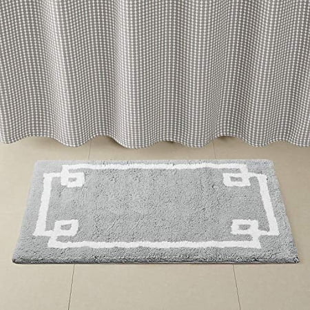Madison Park Evan High Pile Cotton Tufted Bath Rug, 24x40" - Grey