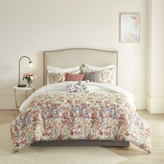 Madison Park Mariana Queen 7 Piece Cotton Printed Comforter Set - Multi