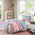 thumbnail image 1 of Home Essence Kids Reversible Flower Petal 4 Piece Pink Coverlet Set, Full/Queen, 1 of 6