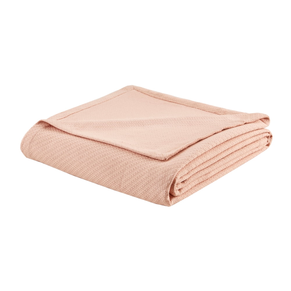 Full Size Blush Cotton Machine Washable Blanket