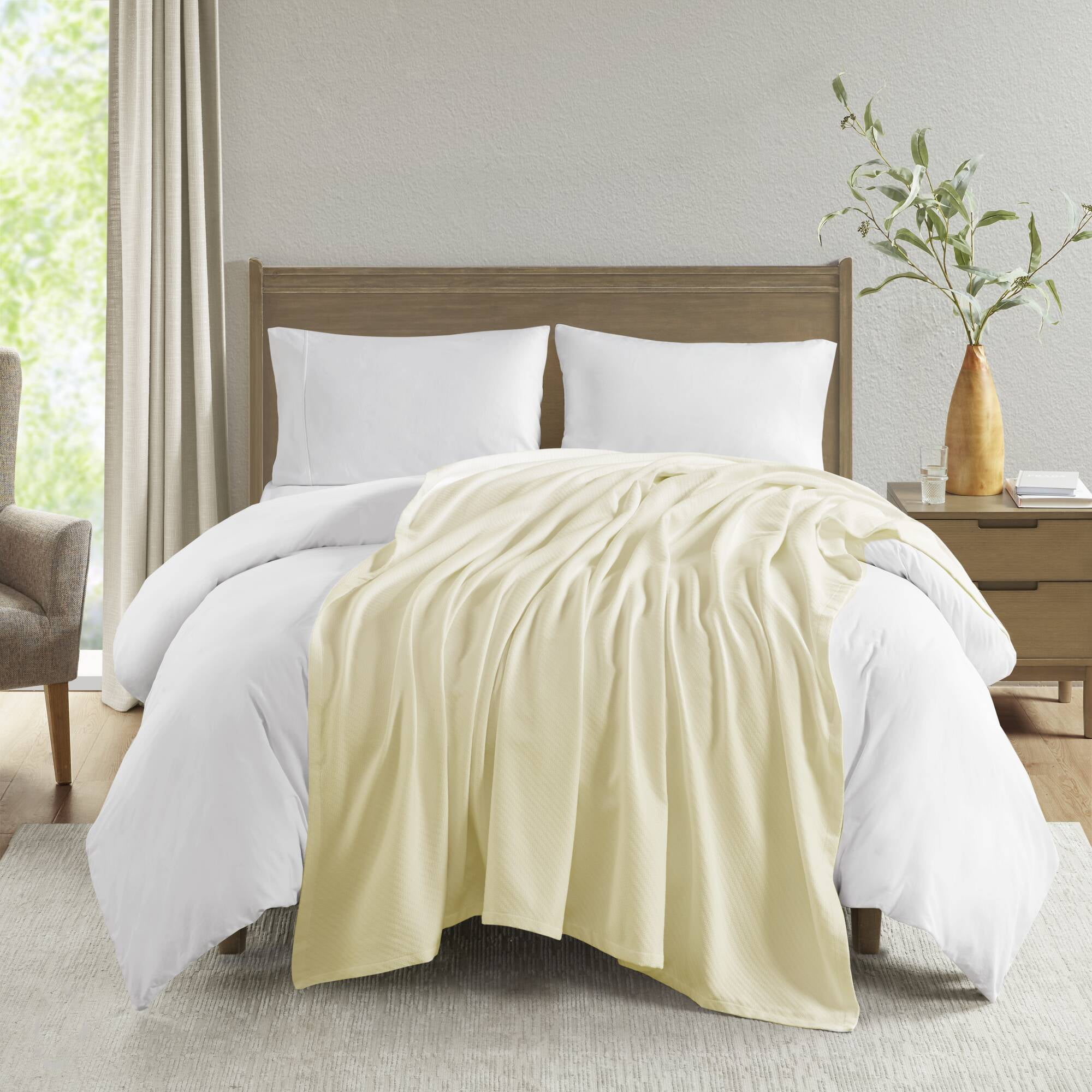 Home Essence Liquid Cotton Super Soft Lightweight Blanket, Full/Queen, Ivory
