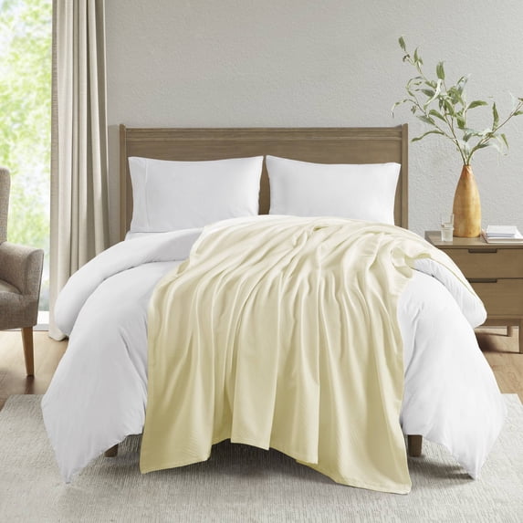 Home Essence Liquid Cotton Super Soft Lightweight Blanket, Twin, Ivory
