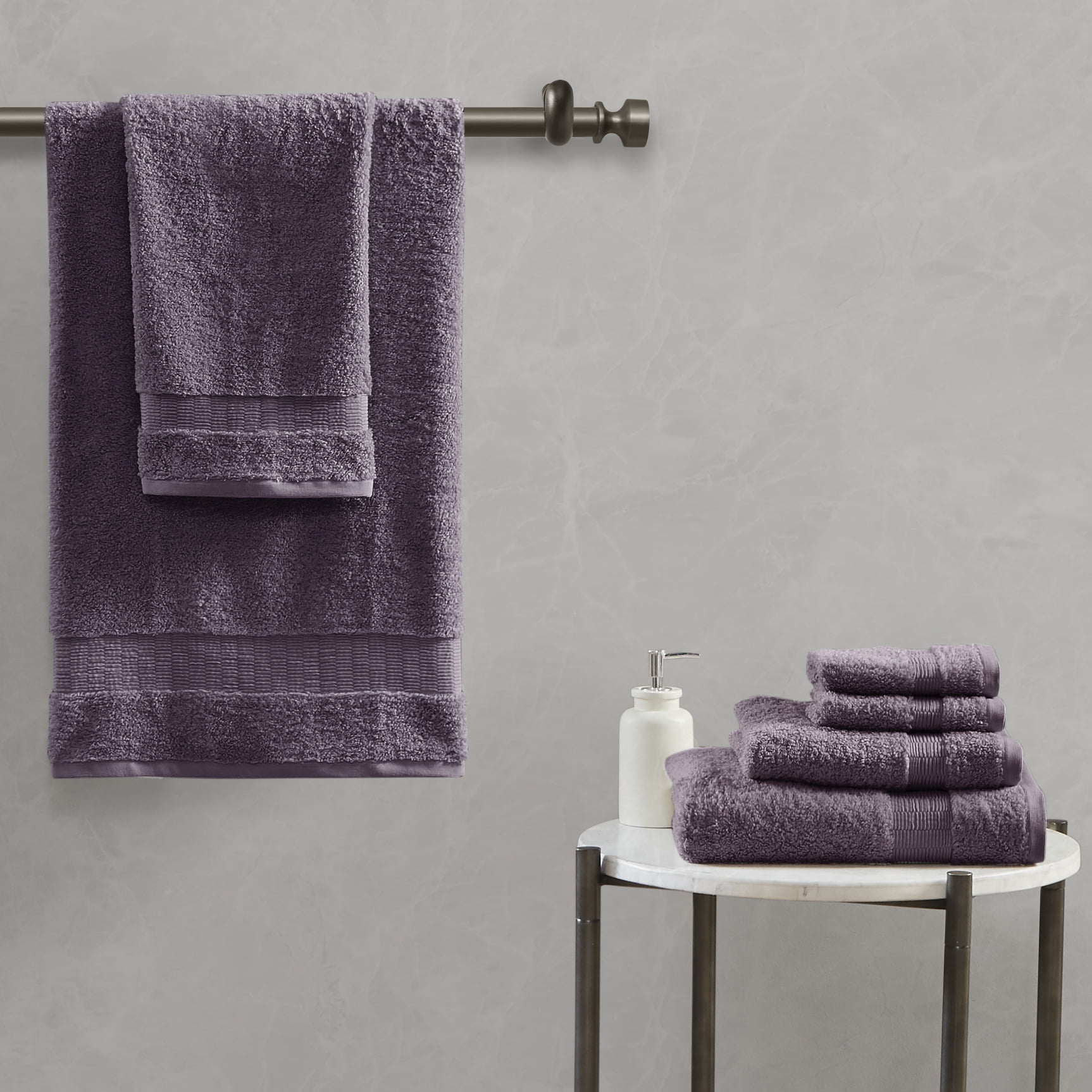 Luxurious Purple Egyptian Cotton 6-Piece Towel Set