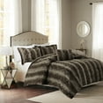 thumbnail image 1 of Madison Park Zuri 4PC Faux Fur Comforter Set, King - Brown, Adult, All-Season, 1 of 5