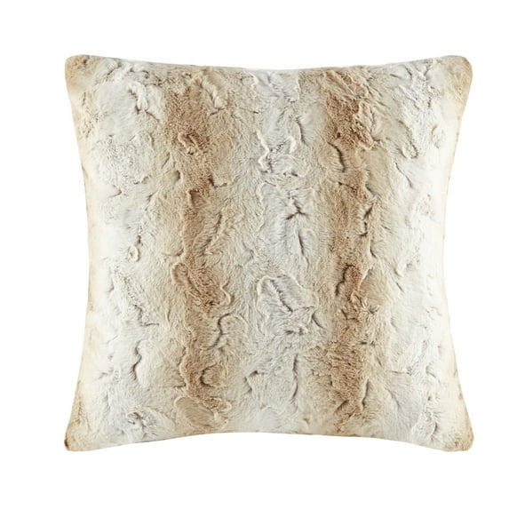 Home Essence Marselle Faux Fur Euro Pillow, 25x25'', Sand
