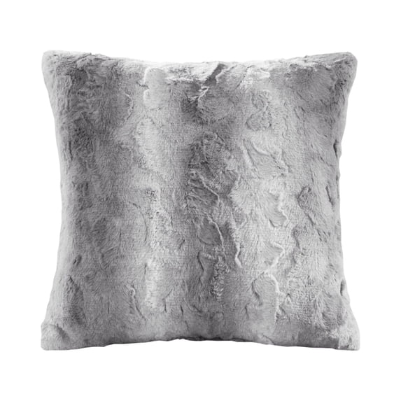 Madison Park Zuri 20x20" Faux Fur Square Pillow - Grey