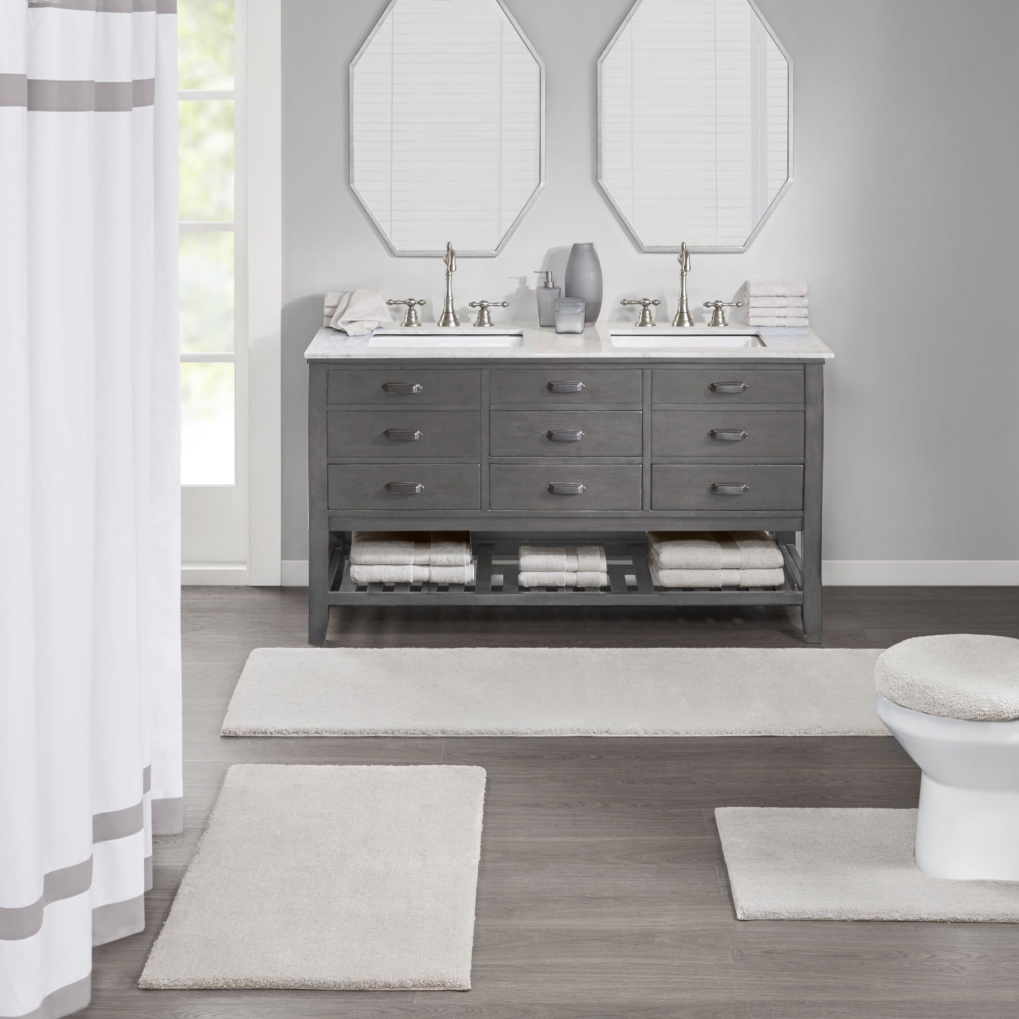 Taupe Microfiber Quick Dry Bath Rug