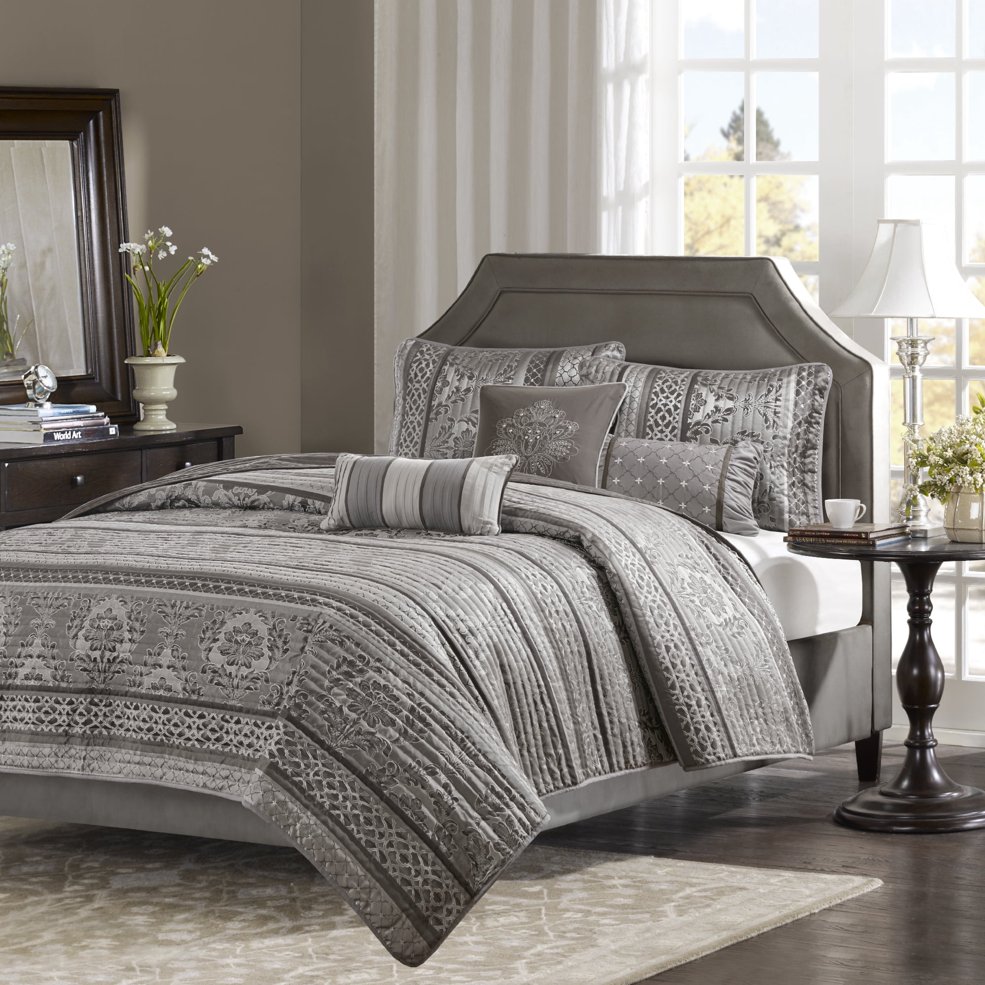 Home Essence Mirage 6 Piece Jacquard Quilted Coverlet Set - Walmart.com