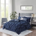 thumbnail image 1 of Home Essence Morgan 7 Piece Velvet Comforter Set, Queen, Navy, 1 of 14