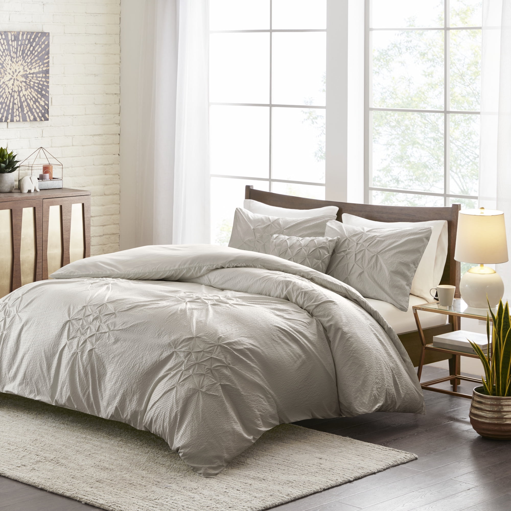 Home Essence Nadeen 4 Piece Tufted Seersucker Duvet Set - Walmart.com