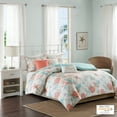 thumbnail image 1 of Home Essence Ocean View 6 PC Cotton Sateen Duvet Cover Set, King, Coral, 1 of 19