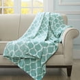 thumbnail image 1 of Home Essence Ogee Oversized Super Soft Microlight Throw, , 60x70", Aqua, 1 of 5