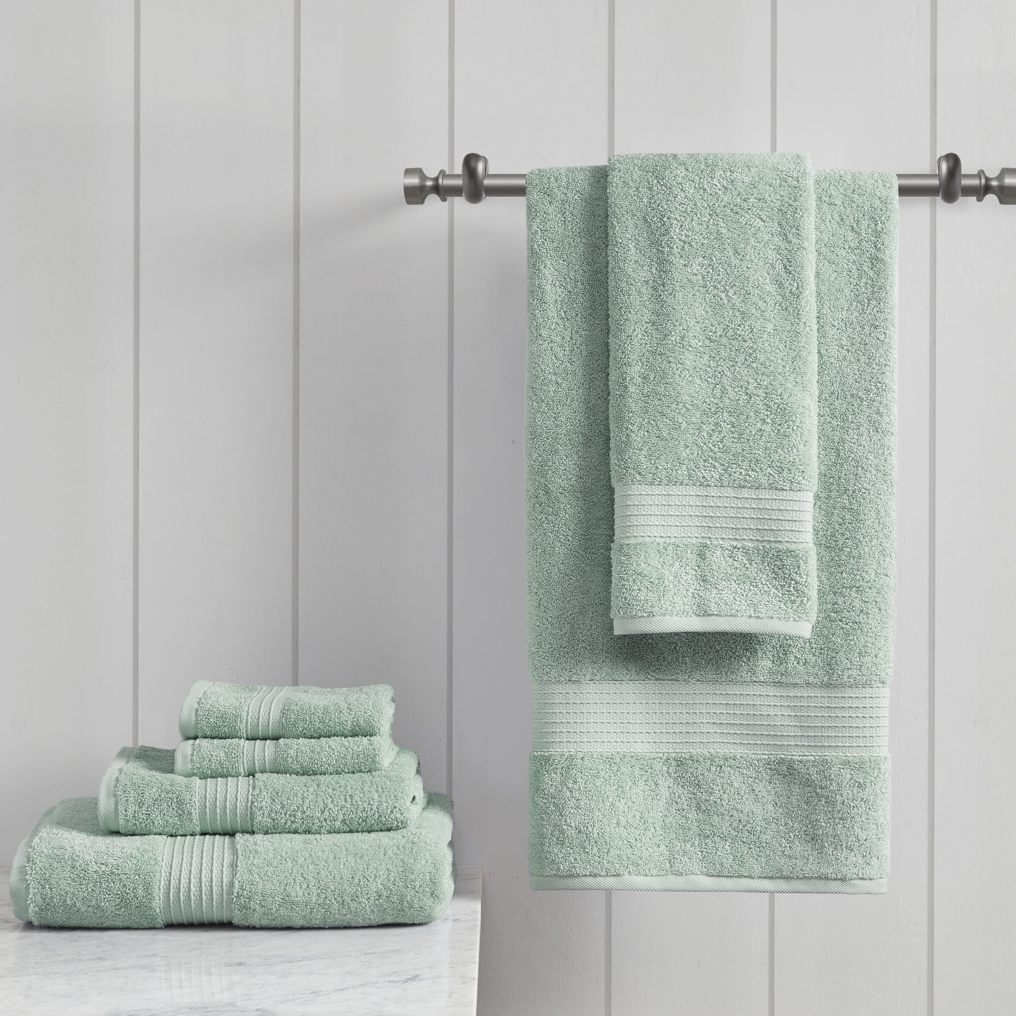 6 Piece Set of Large Bath Hand Face Towels Sheets 100% Organic Cotton 500  GSM