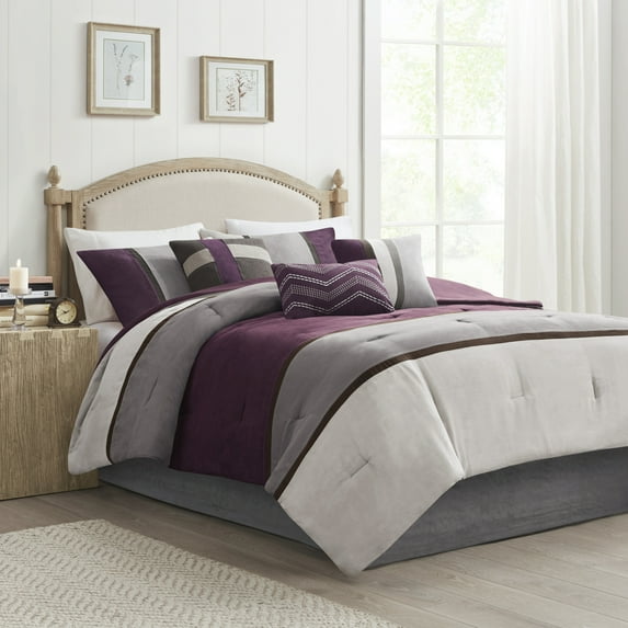 Home Essence Overland 7 Piece Faux Suede Comforter Set