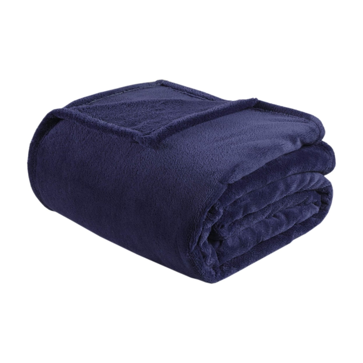 King Size Navy Plush Reversible Microfiber Blanket