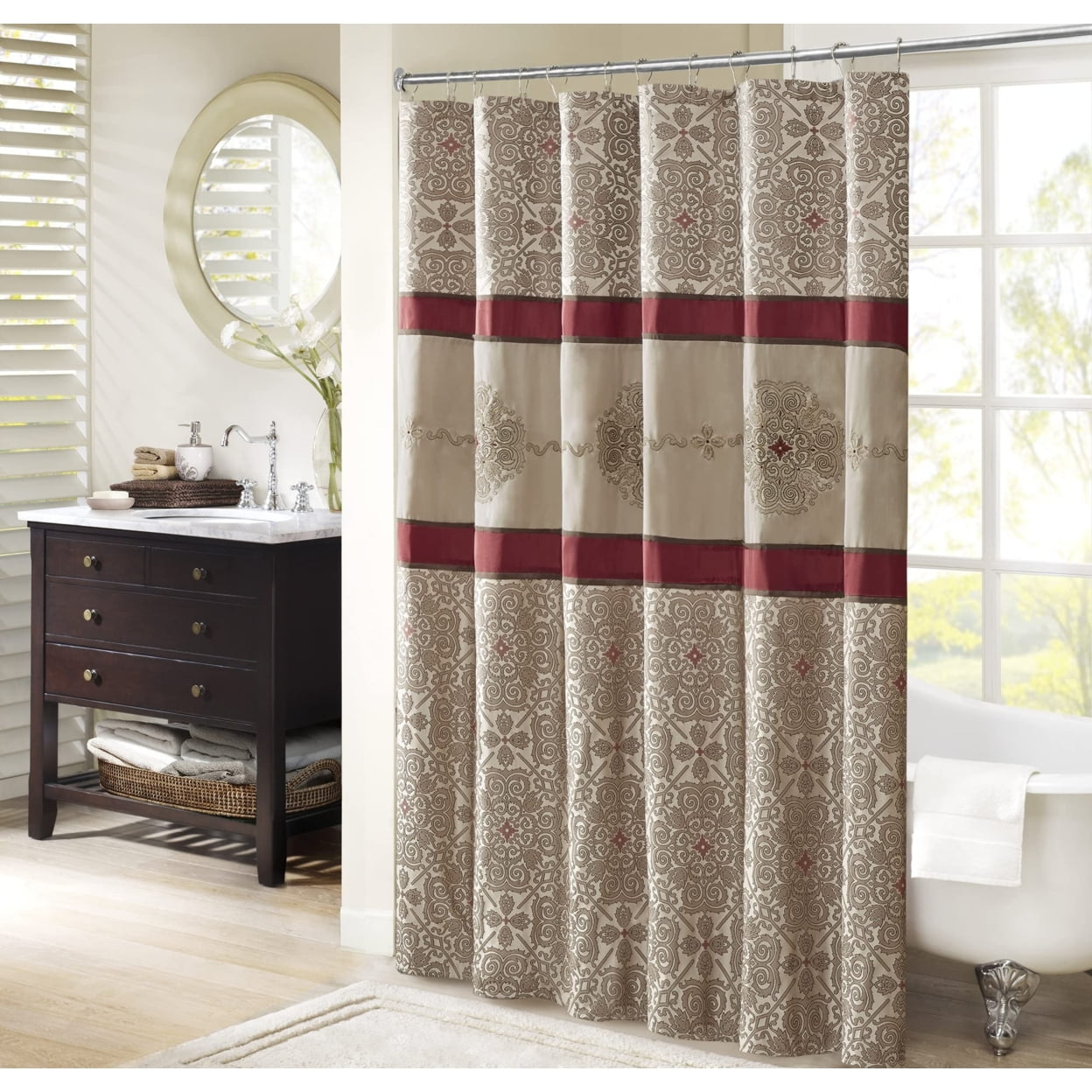 Home Essence Perry Embroidered Shower Curtain - Walmart.com