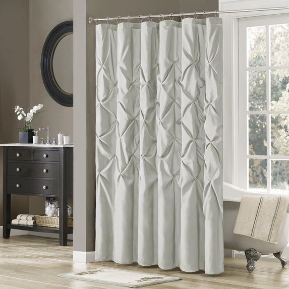 Home Essence Piedmont Tufted Faux Silk Shower Curtain