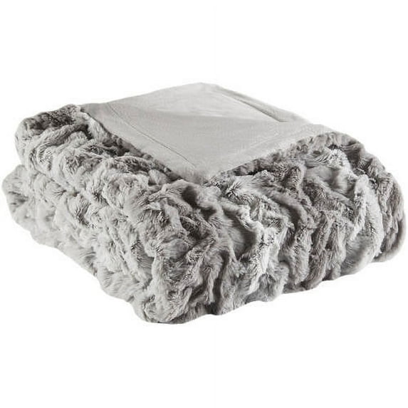 Home Essence Ruched Fur Throw